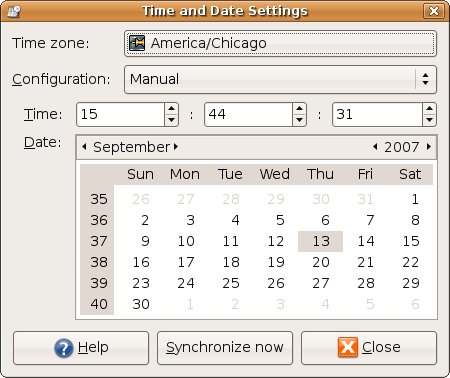 Ubuntu gnome time and date