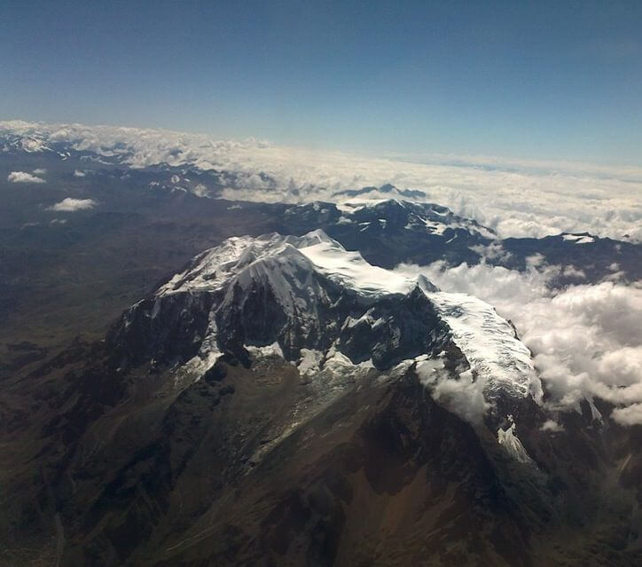 Aerial view of Illimani Mountain
