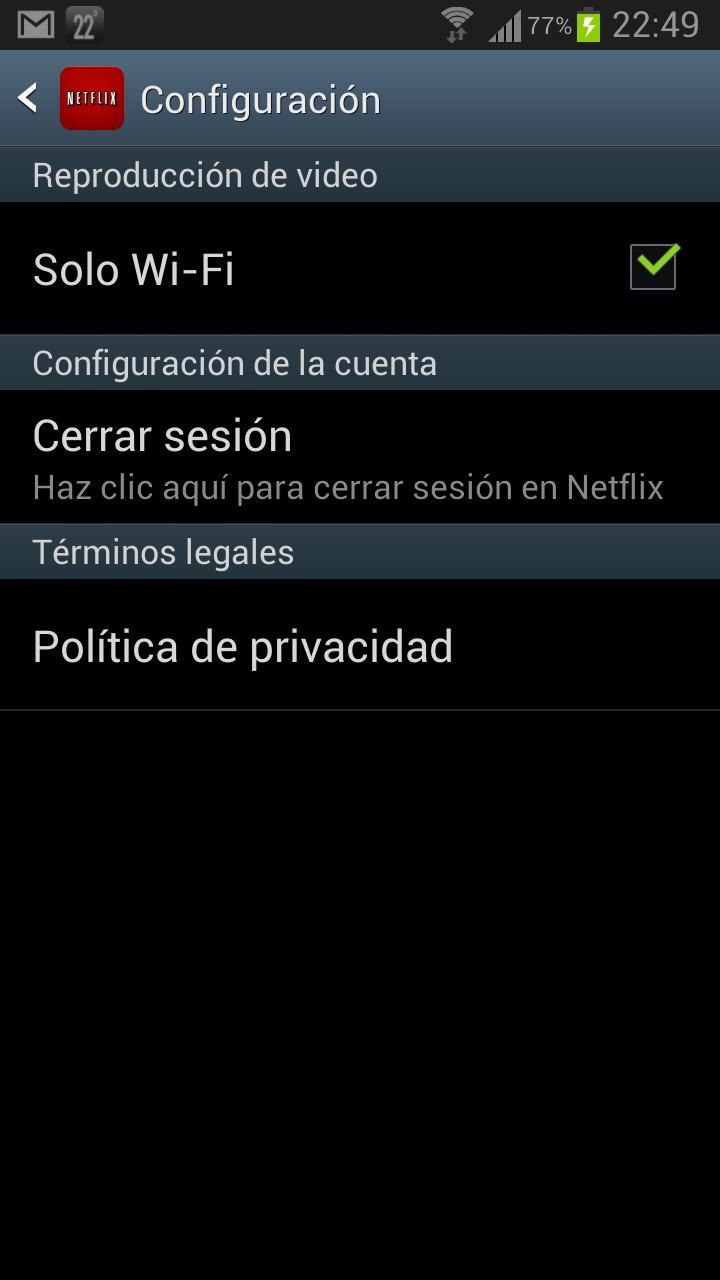 Configure Netflix for Android to work only over WiFi networks