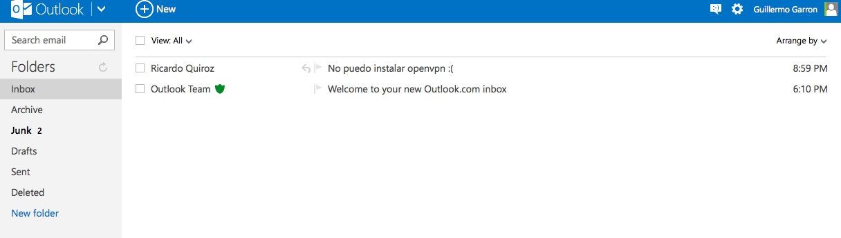outlook.com clean layout