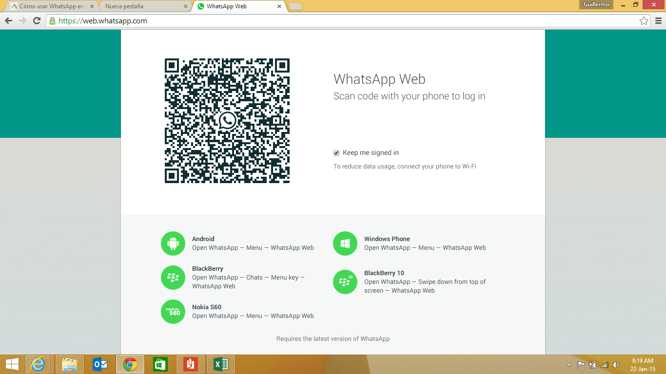 Use WhatsApp from the Web