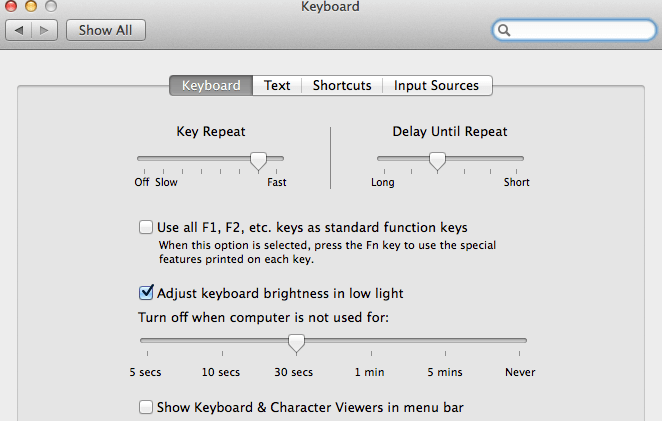 Configurar la luz de teclado de Mac