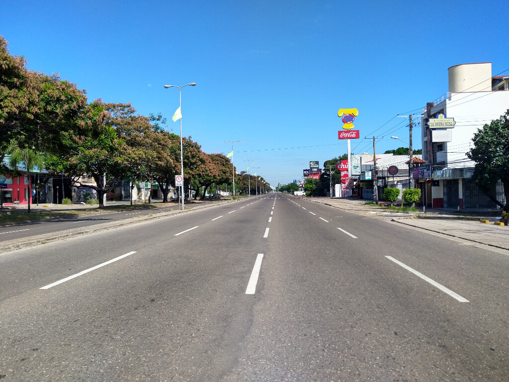 Empty streets in Bolivia because of covid-19