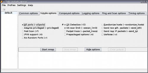 knmap nmap GUI for KDE kubuntu options