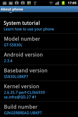 Android Screenshot Samsung Galaxy Ace