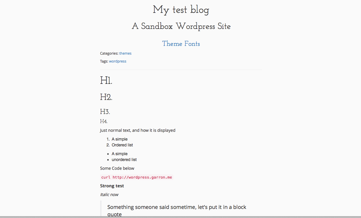 My First Wordpress Theme