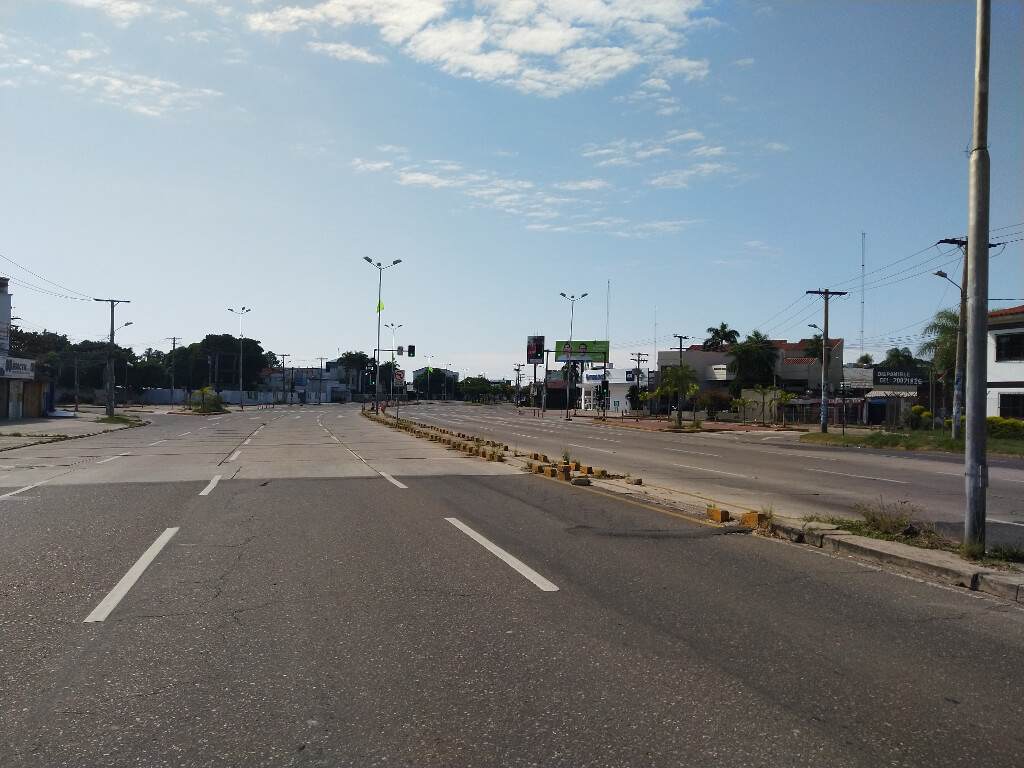 Empty streets in Bolivia because of covid-19